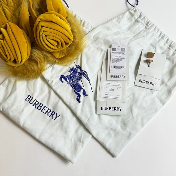 NIB BURBERRY $1190 Size 37 Yellow Step Rose Heeled Sandals Blogger's Fav - Picture 12 of 14